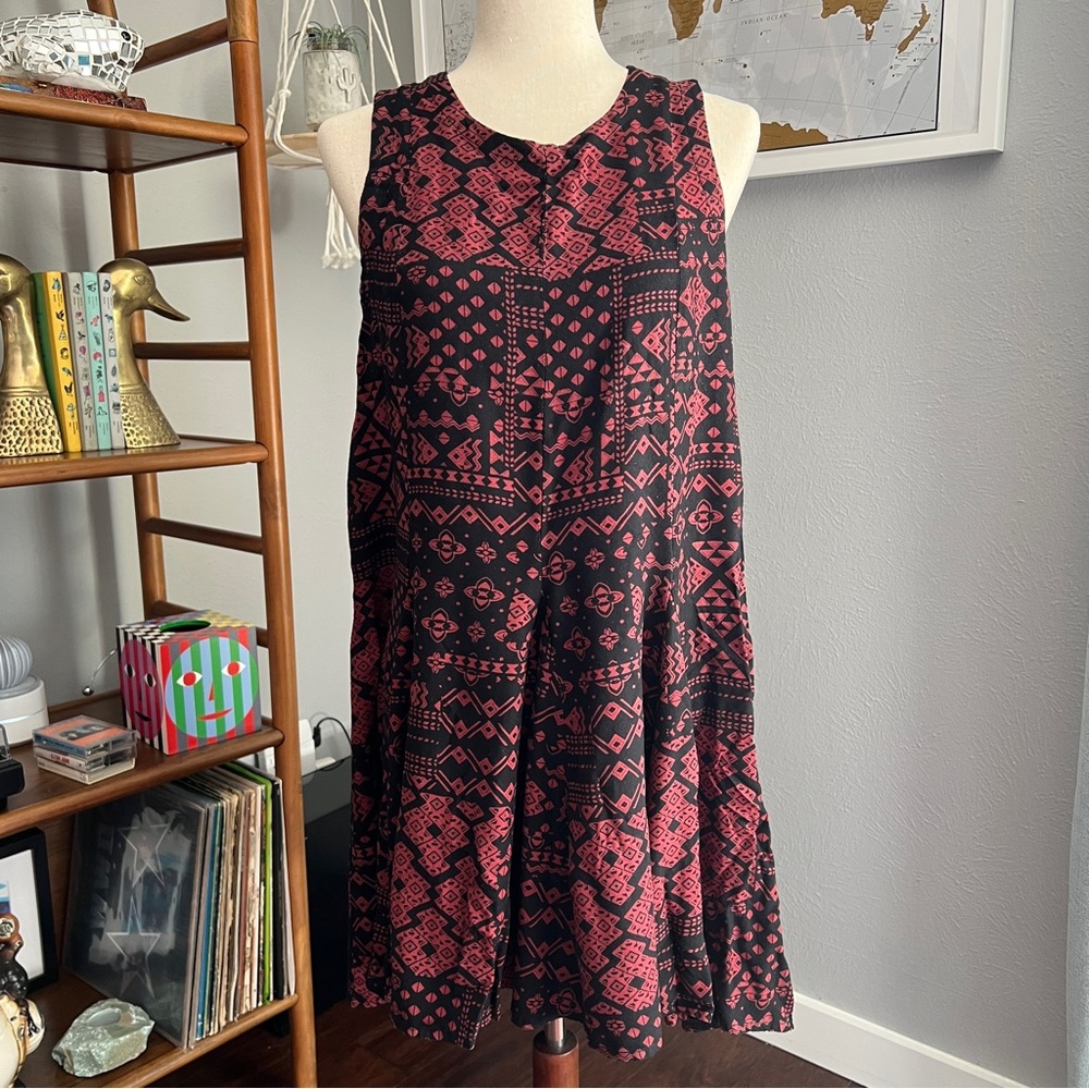 Urban Outfitters ecote black and red pattern dress, medium